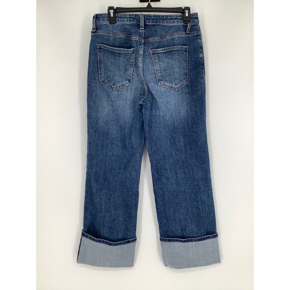 KUT from the Kloth Women's 2 Sienna High Rise Wide Leg Jeans Roll Up Hem O12-13 - Picture 5 of 7